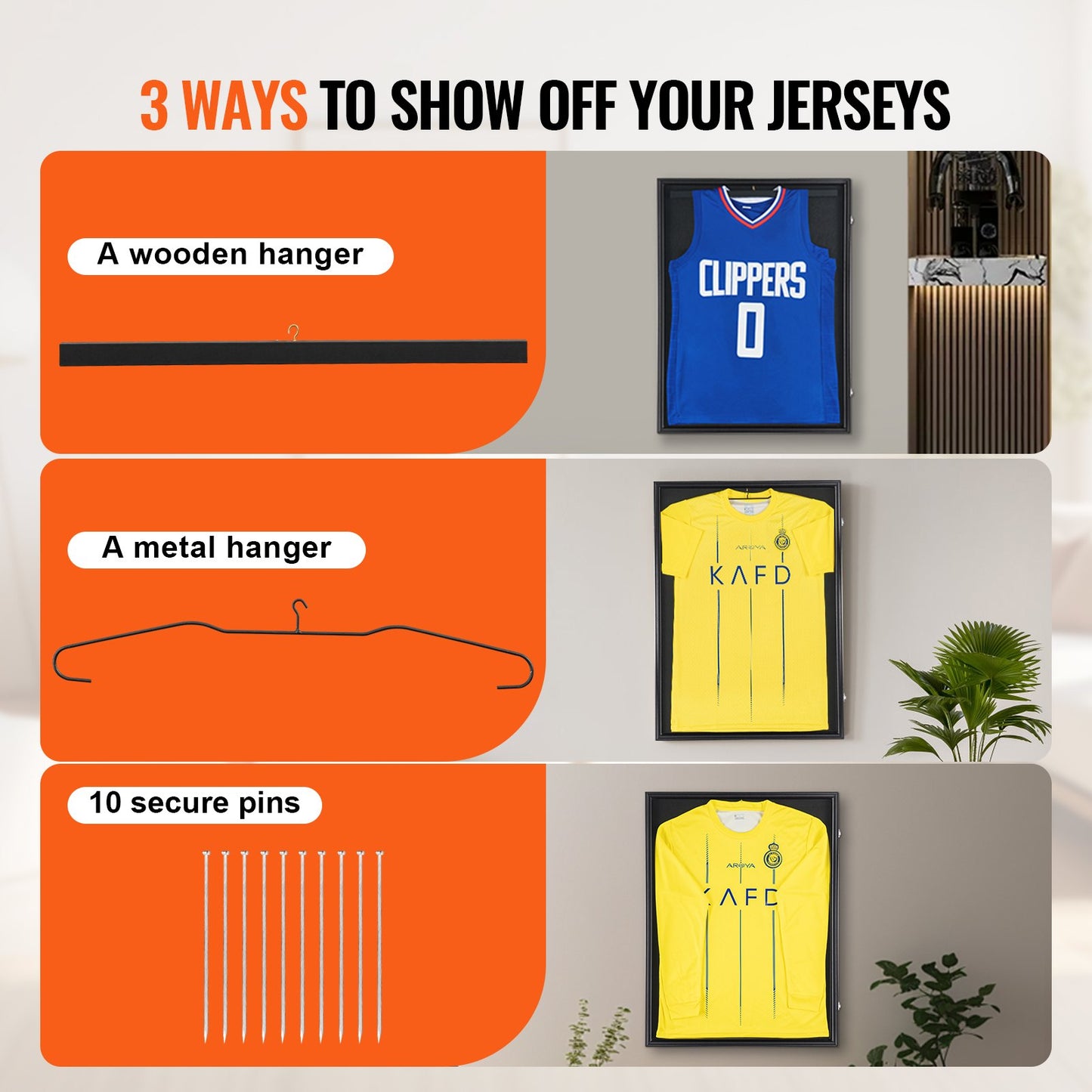 Jersey Display Frame Case, 610 x 812 x 40 mm, Large Lockable Sport Jersey Shadow Box with 98% UV Protection V952-QYZSKJZX243221LDLV0