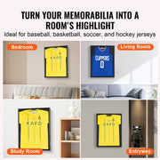 Jersey Display Frame Case, 610 x 812 x 40 mm, Large Lockable Sport Jersey Shadow Box with 98% UV Protection V952-QYZSKJZX243221LDLV0