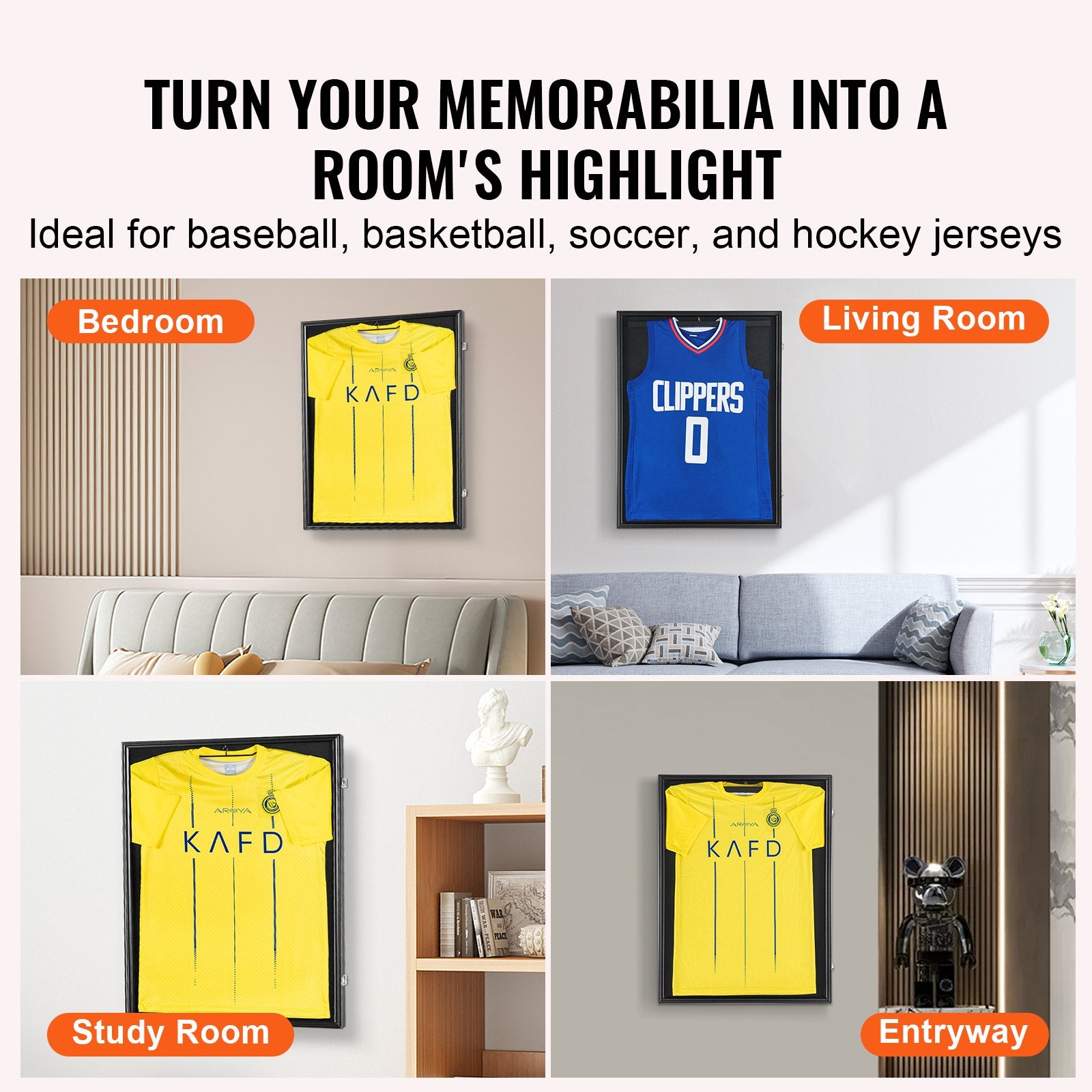 Jersey Display Frame Case, 610 x 812 x 40 mm, Large Lockable Sport Jersey Shadow Box with 98% UV Protection V952-QYZSKJZX243221LDLV0