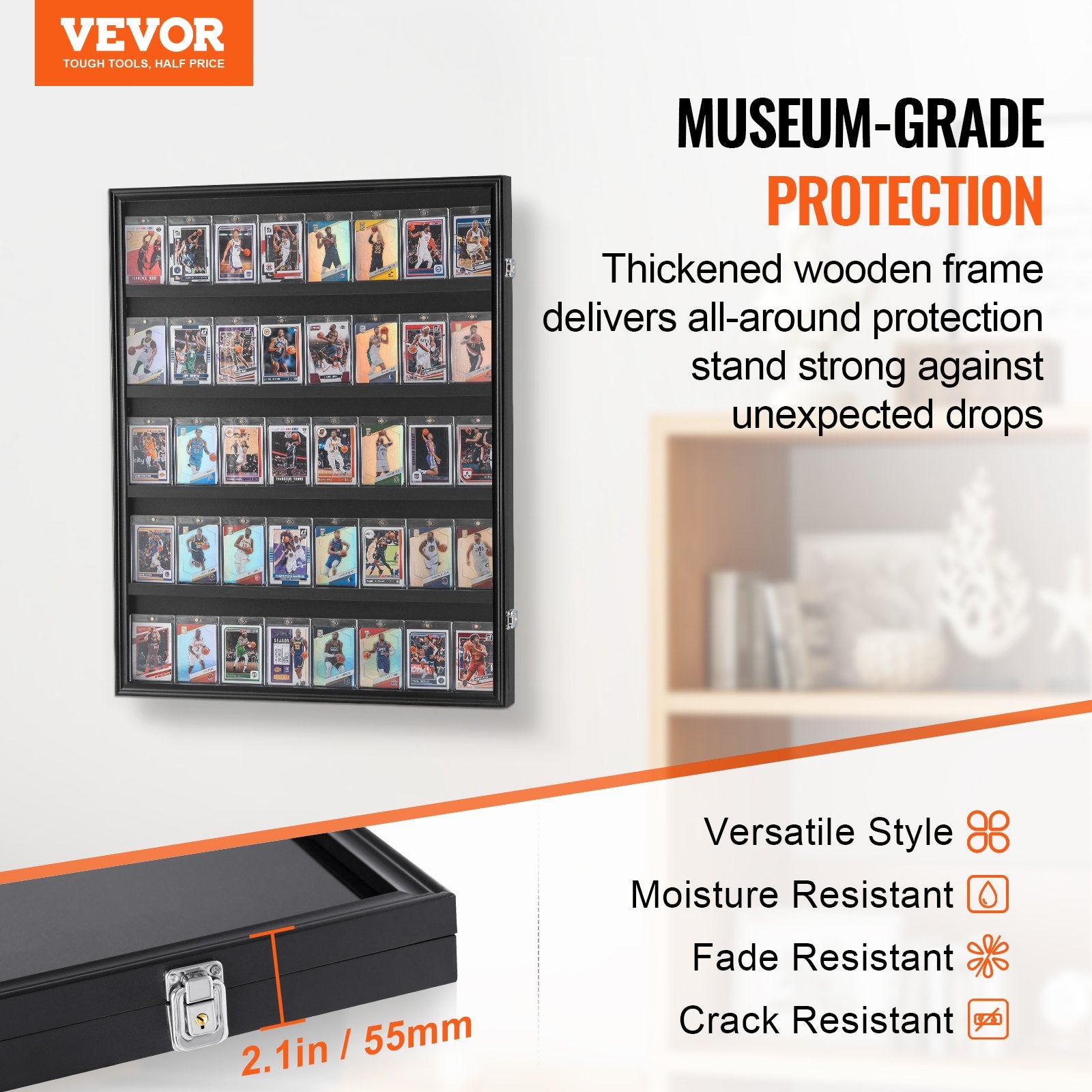 35 Graded Sports Card Display Case, 617 x 775 x 55 mm, Baseball Card Display Frame with 98% UV Protection V952-QYZSKJZX24338KR8ZV0