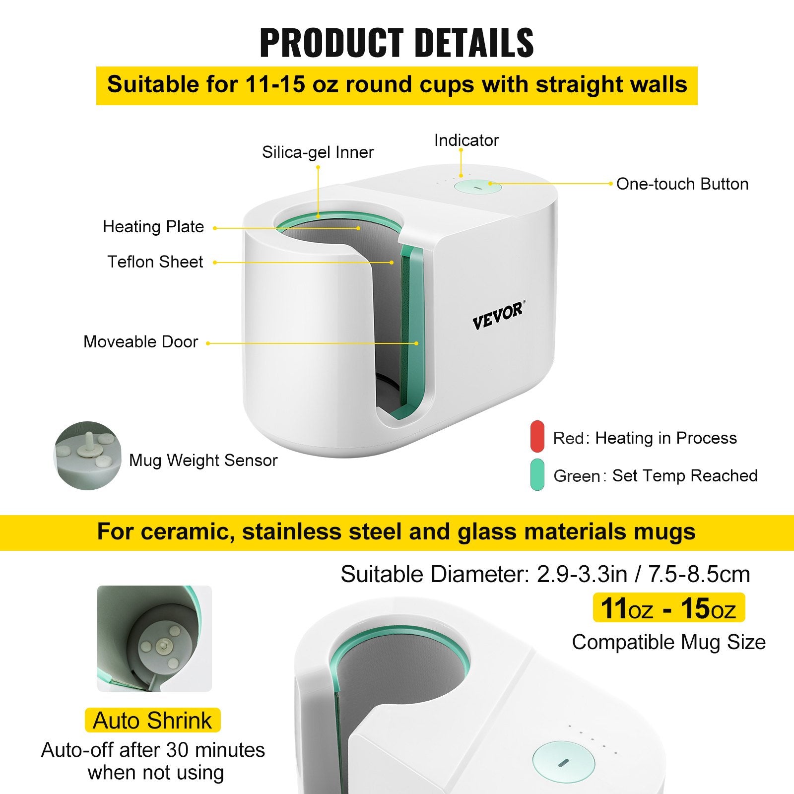 Mug Press Machine Automatic Heat Press Sublimation Printing 11-15oz Cup V952-QZDDDZTKB220V52Q6V3