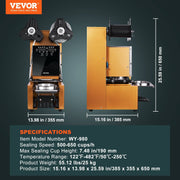 Fully Automatic Cup Sealing Machine, 500-650 Cups/H, Cup Sealer Machine for 190 mm Tall & 90/95 mm Cup, V952-QZDNCFKJJQZD03C9W001V3