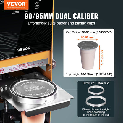 Fully Automatic Cup Sealing Machine, 500-650 Cups/H, Cup Sealer Machine for 180 mm Tall & 90/95 mm Cup, V952-QZDNCFKJJQZDF84BO001V3