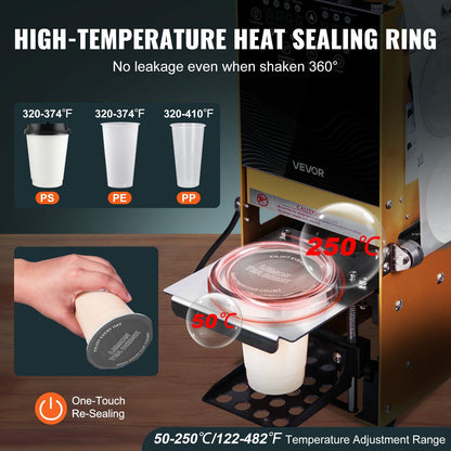 Fully Automatic Cup Sealing Machine, 500-650 Cups/H, Cup Sealer Machine for 180 mm Tall & 90/95 mm Cup, V952-QZDNCFKJJQZDF84BO001V3