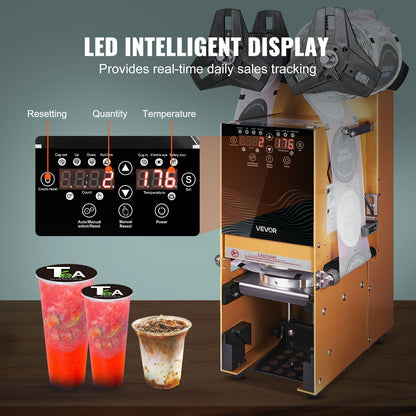 Fully Automatic Cup Sealing Machine, 500-650 Cups/H, Cup Sealer Machine for 180 mm Tall & 90/95 mm Cup, V952-QZDNCFKJJQZDF84BO001V3