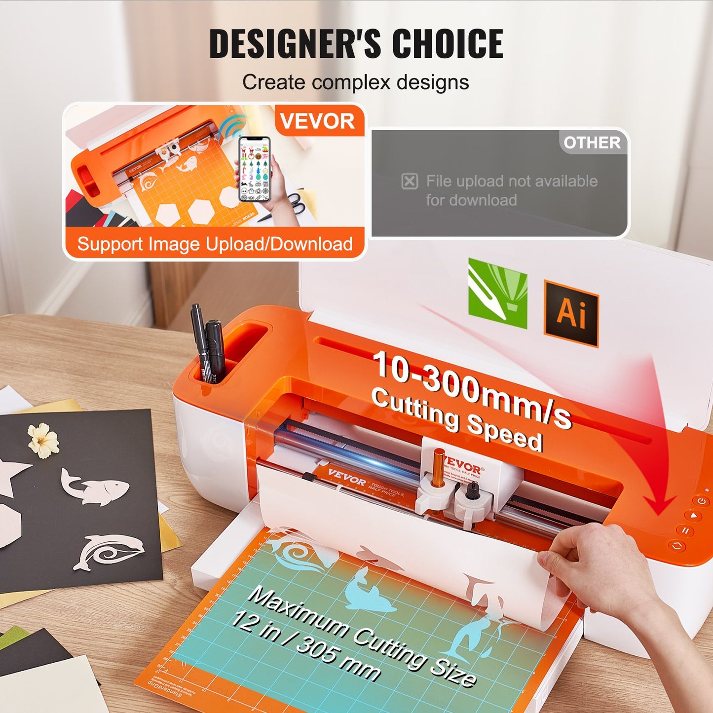Vinyl Cutter Machine, Bluetooth Connectivity DIY Cutting Machine, Compatible with iOS, Android, Windows and V952-QZDTSKZJLYKZDNA00V3