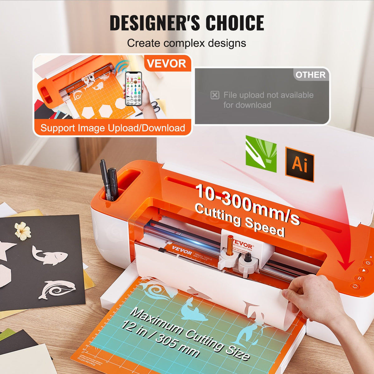 Vinyl Cutter Machine, Bluetooth Connectivity DIY Cutting Machine, Compatible with iOS, Android, Windows and V952-QZDTSKZJLYKZDNA00V3