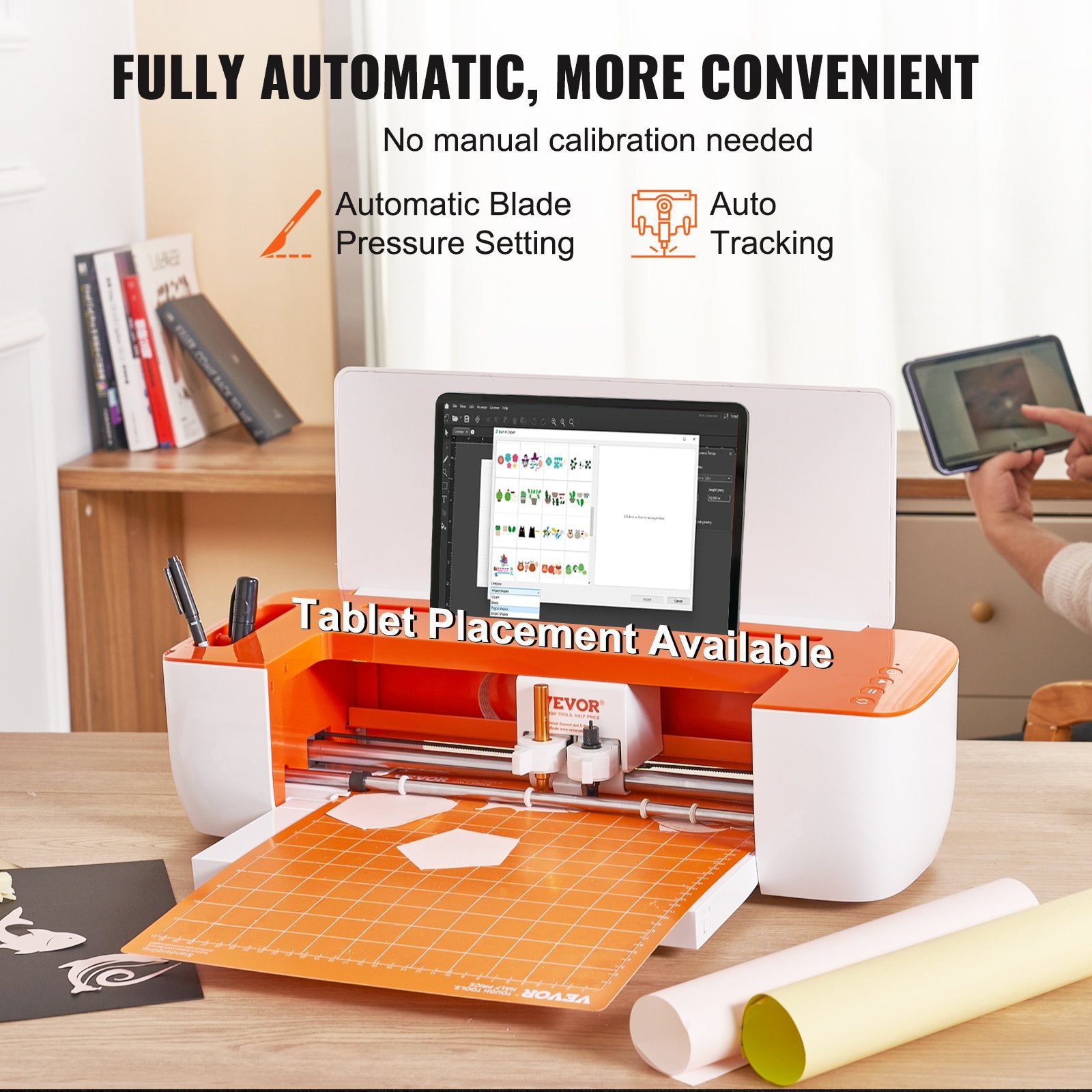 Vinyl Cutter Machine, Bluetooth Connectivity DIY Cutting Machine, Compatible with iOS, Android, Windows and V952-QZDTSKZJLYKZDNA00V3