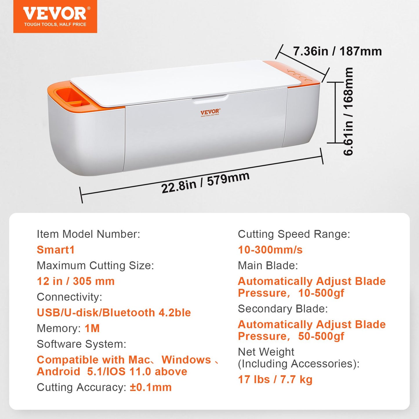 Vinyl Cutter Machine, Bluetooth Connectivity DIY Cutting Machine, Compatible with iOS, Android, Windows and V952-QZDTSKZJLYKZDNA00V3