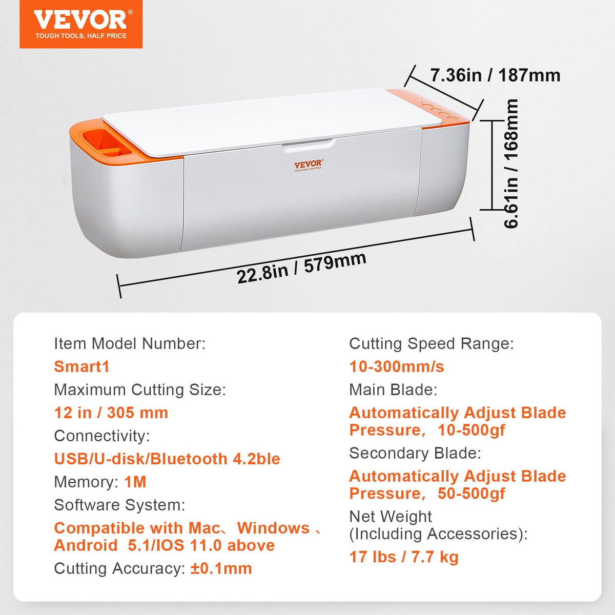 Vinyl Cutter Machine, Bluetooth Connectivity DIY Cutting Machine, Compatible with iOS, Android, Windows and V952-QZDTSKZJLYKZDNA00V3