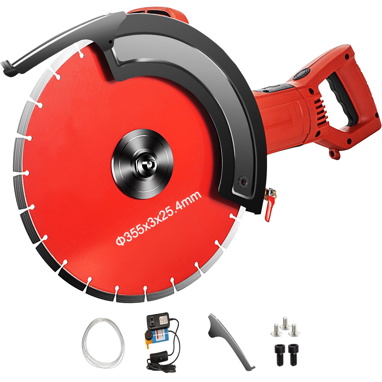 Electric Concrete Saw, 14" Concrete Cutter, 1800W Concrete Saw, Electric Circular Saw with 14" Blade and V952-QZJDD14SGJAC00001V3