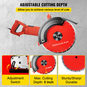 Electric Concrete Saw, 14" Concrete Cutter, 1800W Concrete Saw, Electric Circular Saw with 14" Blade and V952-QZJDD14SGJAC00001V3