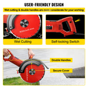 Electric Concrete Saw, 14" Concrete Cutter, 1800W Concrete Saw, Electric Circular Saw with 14" Blade and V952-QZJDD14SGJAC00001V3
