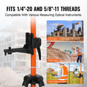 Laser Level Tripod, 1/4"-20 & 5/8"-11 Thread Mount, 40.94-133.85 inch Height Adjustment with Level Bubble & V952-QZSJJTJYZGS0NVYUIV0