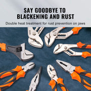 Pliers Set, 8-Piece, High Carbon Steel, 30.5cm/25.4cm/20.3cm Groove Joint Pliers, 20.3cm Linesman's Pliers, V952-QZZT612INCH86GK4UV0