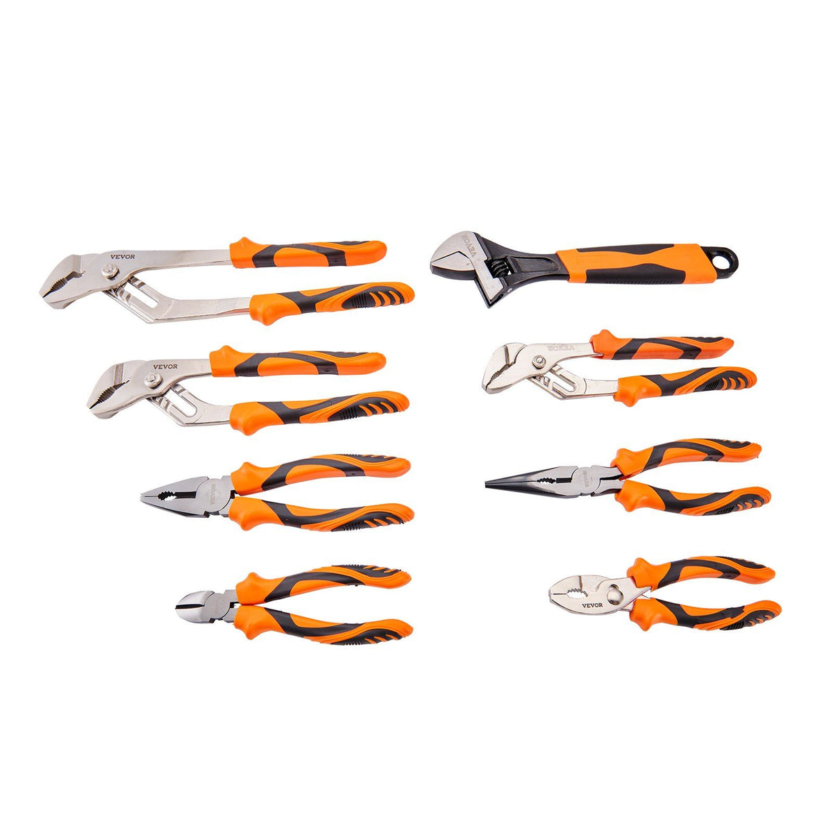 Pliers Set, 8-Piece, High Carbon Steel, 30.5cm/25.4cm/20.3cm Groove Joint Pliers, 20.3cm Linesman's Pliers, V952-QZZT612INCH86GK4UV0