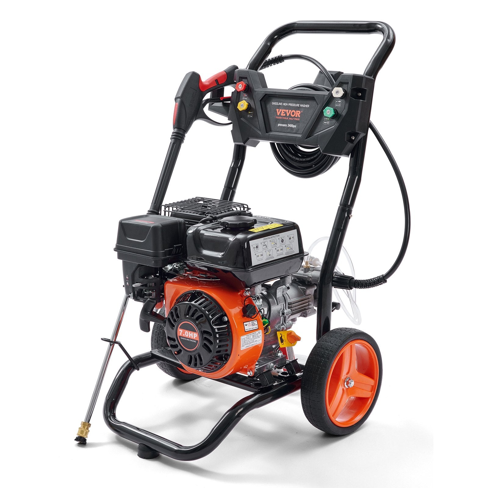 Gas Pressure Washer Gas Powered Washer 3400 PSI 2.6 GPM 210cc 5 Nozzles V952-R3400PSI26GPMHYZ0V0