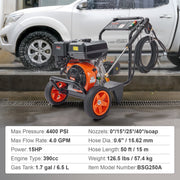 Gas Pressure Washer Gas Powered Washer 4400 PSI 4.0 GPM 390cc 5 Nozzles V952-R4400PSI40GPMBG47V0