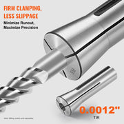 13 pcs Precision R8 Collet Set, 1/8'' - 7/8'', 45# Mill Collet Chuck 0.0012"/30um TIR with 13 Labeled Storage V952-R8JT13PCSW00O2D91V0