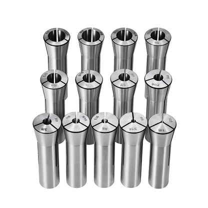 13 pcs Precision R8 Collet Set, 1/8'' - 7/8'', 45# Mill Collet Chuck 0.0012"/30um TIR with 13 Labeled Storage V952-R8JT13PCSW00O2D91V0