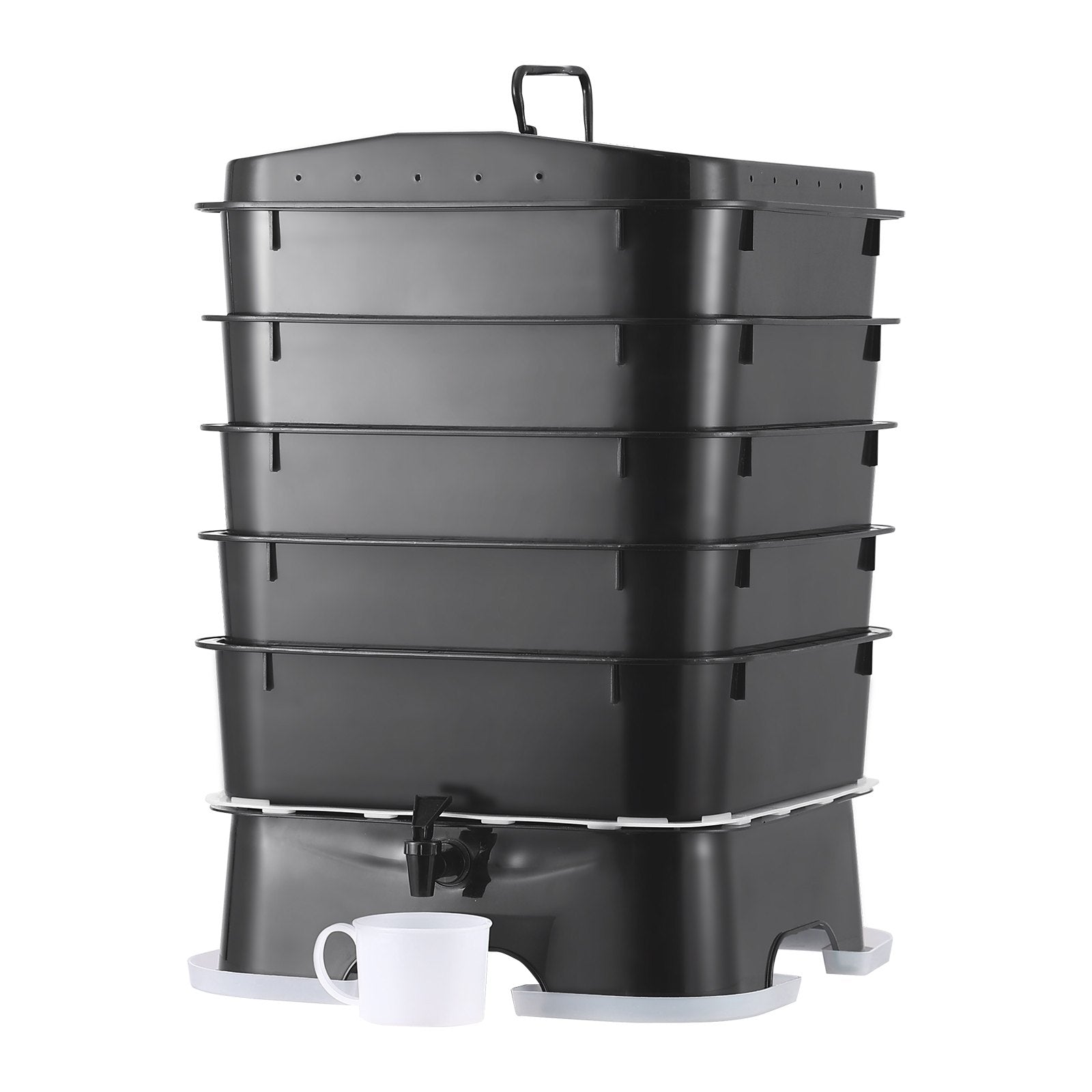 5-Tray Worm Composter, 50 L Worm Compost Bin Outdoor and Indoor, Sustainable Design Worm Farm Kit, for V952-RCSDFX540SPPP2DPAV0