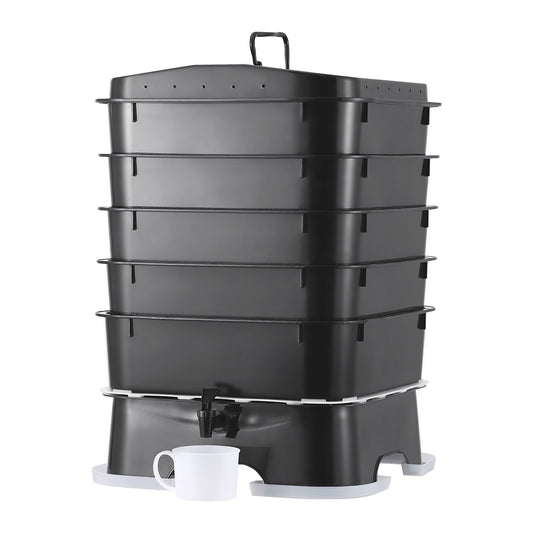 5-Tray Worm Composter, 50 L Worm Compost Bin Outdoor and Indoor, Sustainable Design Worm Farm Kit, for V952-RCSDFX540SPPP2DPAV0