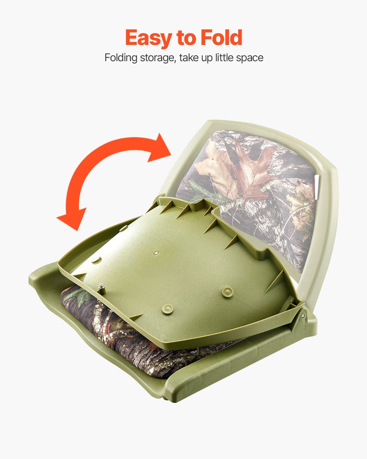 Boat Seat, Low Backrest, Folding Fishing Boat Seat with Thickened Sponge Cushion & PU Polyester Fabric, V952-RDFZCZYMCSKF83ET4001V0