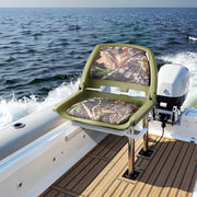 Boat Seat, Low Backrest, Folding Fishing Boat Seat with Thickened Sponge Cushion & PU Polyester Fabric, V952-RDFZCZYMCSKF83ET4001V0
