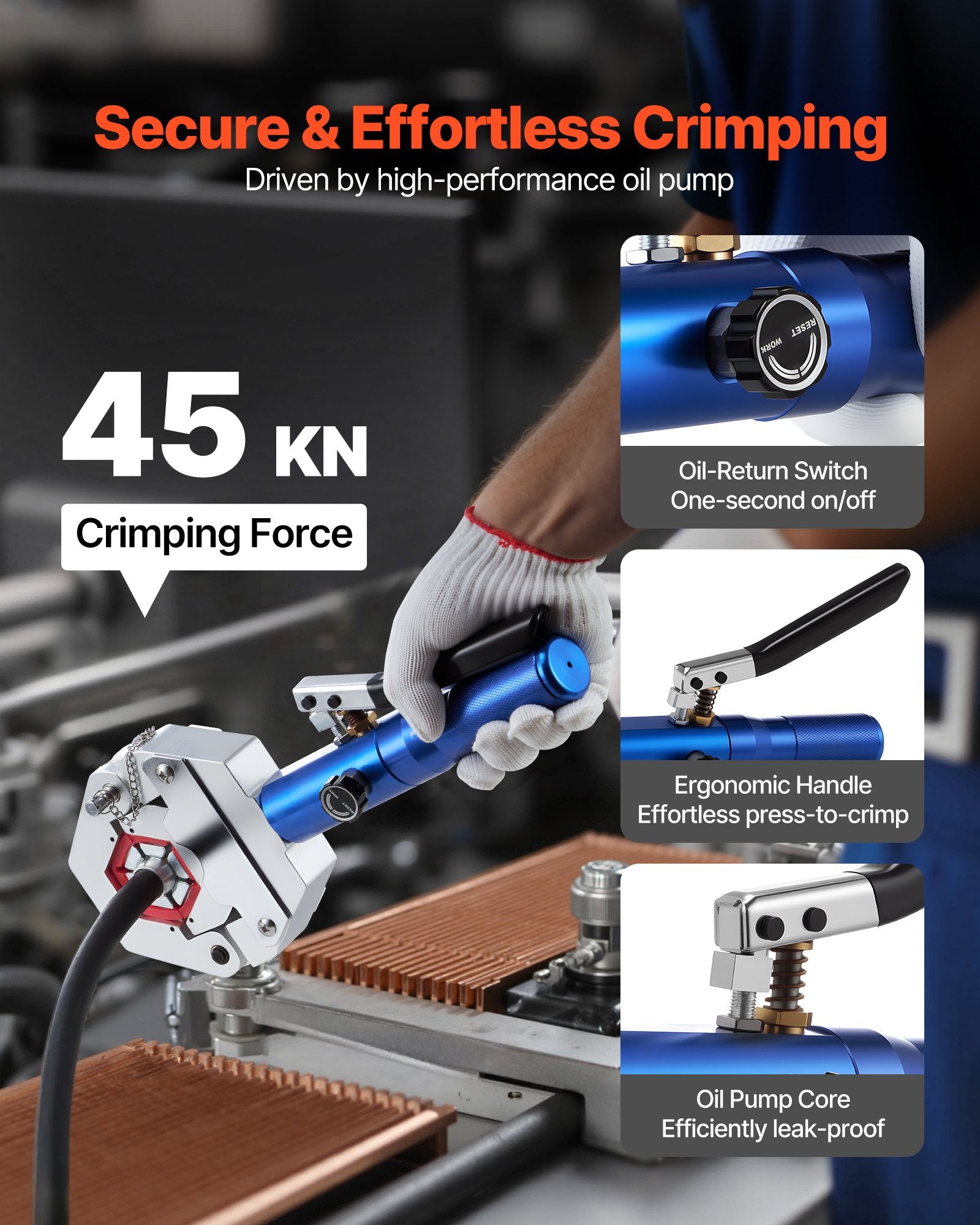 Hydraulic Hose Crimper, Hydra-Krimp AC Hose Crimper Kit with 7 Dies Snap-On, Integral Manual Hydraulic A/C V952-RGYJQYYRGYJQ7GRGD001V0