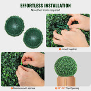 Artificial Topiaries Boxwood Trees, (2 Pieces), Ball-Shape Faux Topiaries Plant, All-year Green Feaux Plant V952-RGZWXJQ20YC04FIJEV0