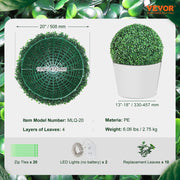 Artificial Topiaries Boxwood Trees, (2 Pieces), Ball-Shape Faux Topiaries Plant, All-year Green Feaux Plant V952-RGZWXJQ20YC04FIJEV0