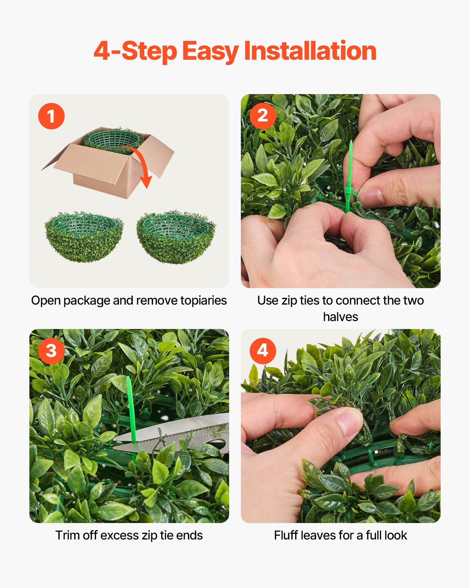 Artificial Topiary Ball, 584mm Faux Boxwood Plant Balls, Fake Silk Tree Look Real, Easy Assembly for Decor V952-RGZWXJQ23YC09HHQK001V0