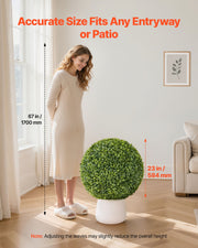 Artificial Topiary Ball, 584mm Faux Boxwood Plant Balls, Fake Silk Tree Look Real, Easy Assembly for Decor V952-RGZWXJQ23YC09HHQK001V0
