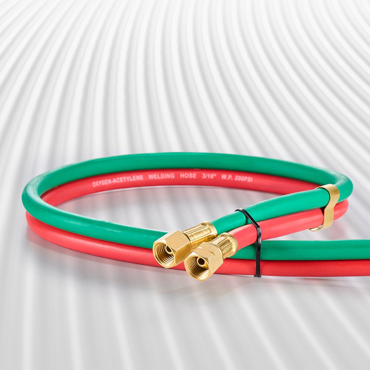 Oxygen Acetylene Hose, 1/4-Inch x 25FT Oxy Acetylene Hose with 9/16"-18 LH/RH B Fittings, R Grade Welding V952-RJYYGHJRGMG2K2D7DV0