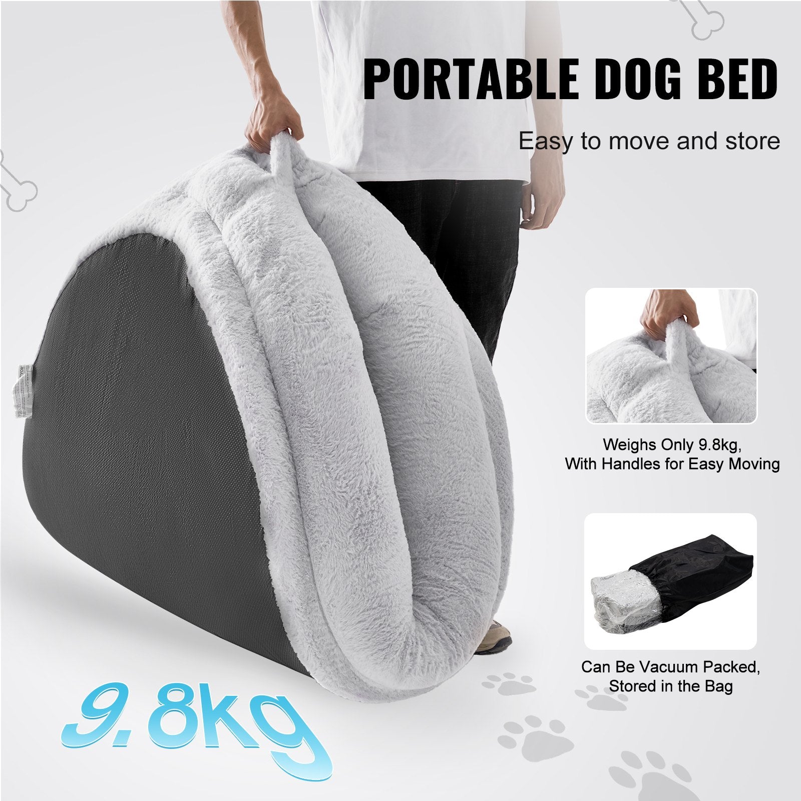 Human Dog Bed 1825x1220x254 mm Human Size Dog Bed Washable Faux Rabbit Fur V952-RLGCQBWTYXDMG98O7V0