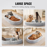 Human Dog Bed 1825x1220x254 mm Human Size Dog Bed Washable Faux Rabbit Fur V952-RLGCQBWTYXDMG98O7V0
