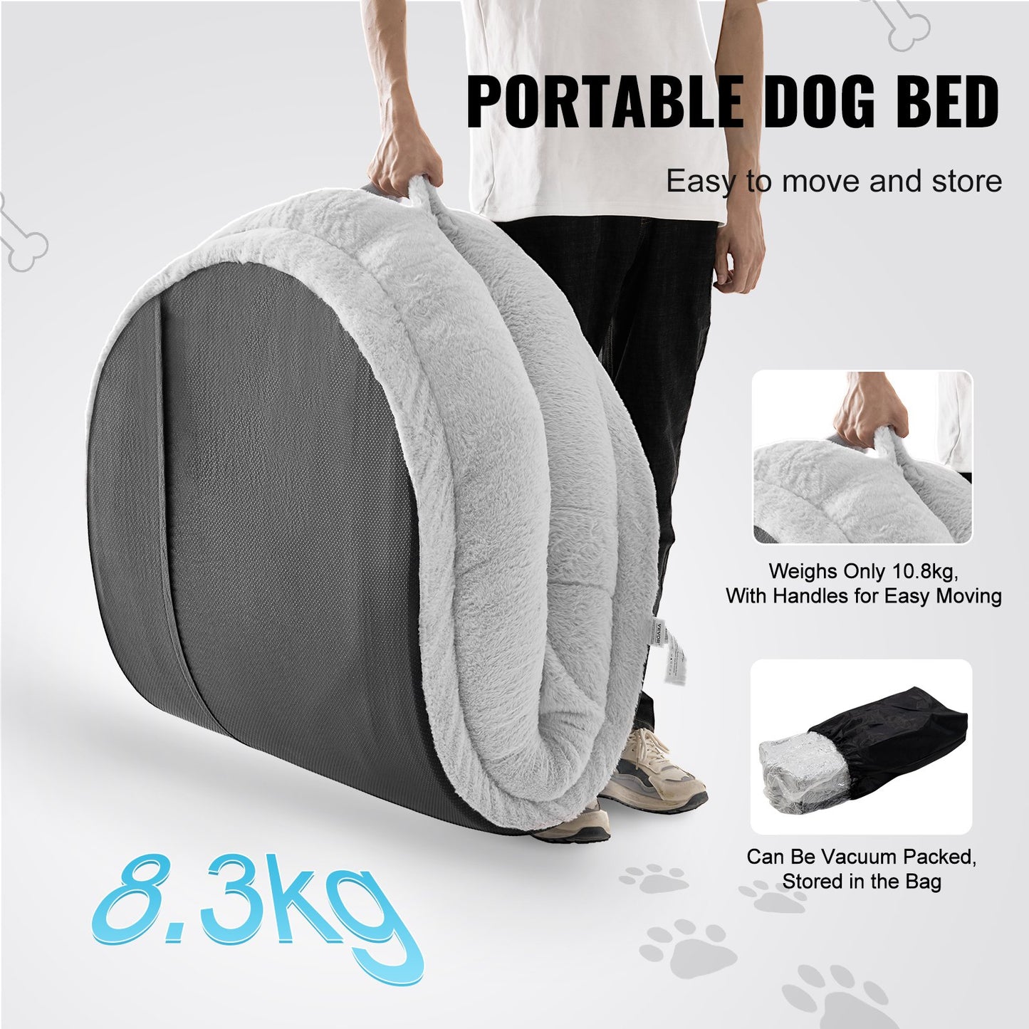 Human Dog Bed 1720x890x250 mm Human Size Dog Bed Washable Faux Rabbit Fur V952-RLGCQBWTYXDMHL7V8V0