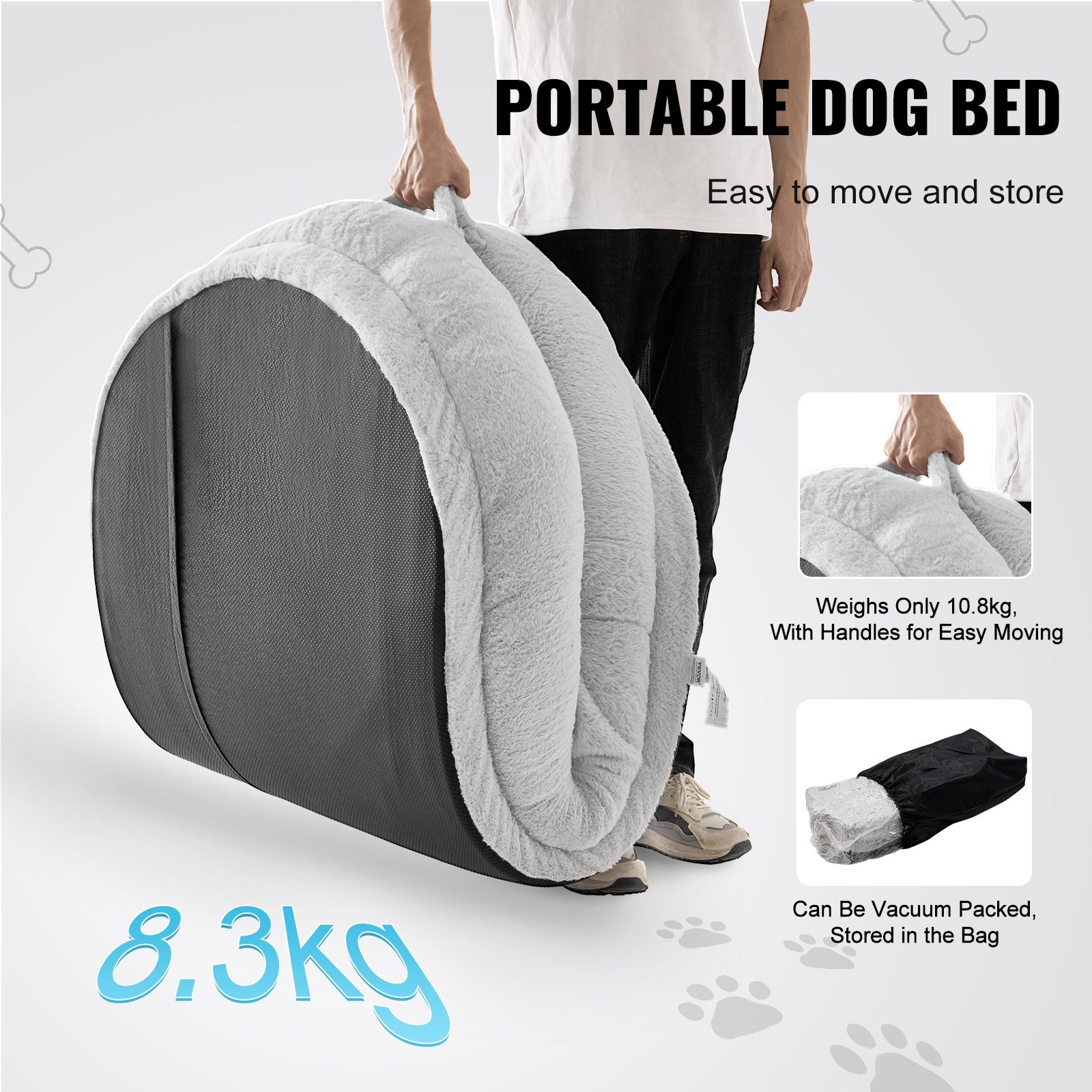 Human Dog Bed 1720x890x250 mm Human Size Dog Bed Washable Faux Rabbit Fur V952-RLGCQBWTYXDMHL7V8V0