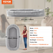 Human Dog Bed 1720x890x250 mm Human Size Dog Bed Washable Faux Rabbit Fur V952-RLGCQBWTYXDMHL7V8V0