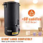 Wax Melter for Candle Making 10Liter Electric Pot Commercial or Home Use V952-RLTYT10L1200WXSVPV3