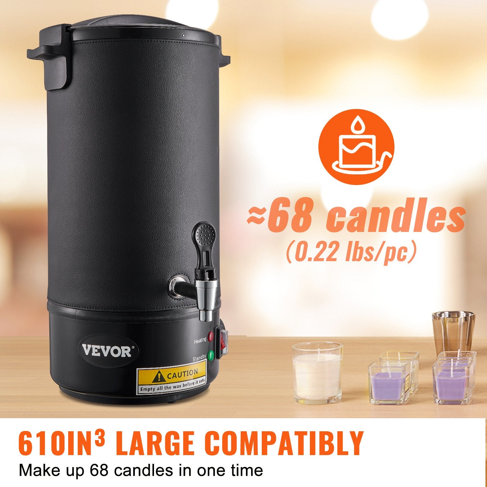 Wax Melter for Candle Making 10Liter Electric Pot Commercial or Home Use V952-RLTYT10L1200WXSVPV3