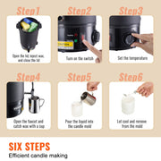 Wax Melter for Candle Making 10Liter Electric Pot Commercial or Home Use V952-RLTYT10L1200WXSVPV3