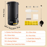 Wax Melter for Candle Making 10Liter Electric Pot Commercial or Home Use V952-RLTYT10L1200WXSVPV3