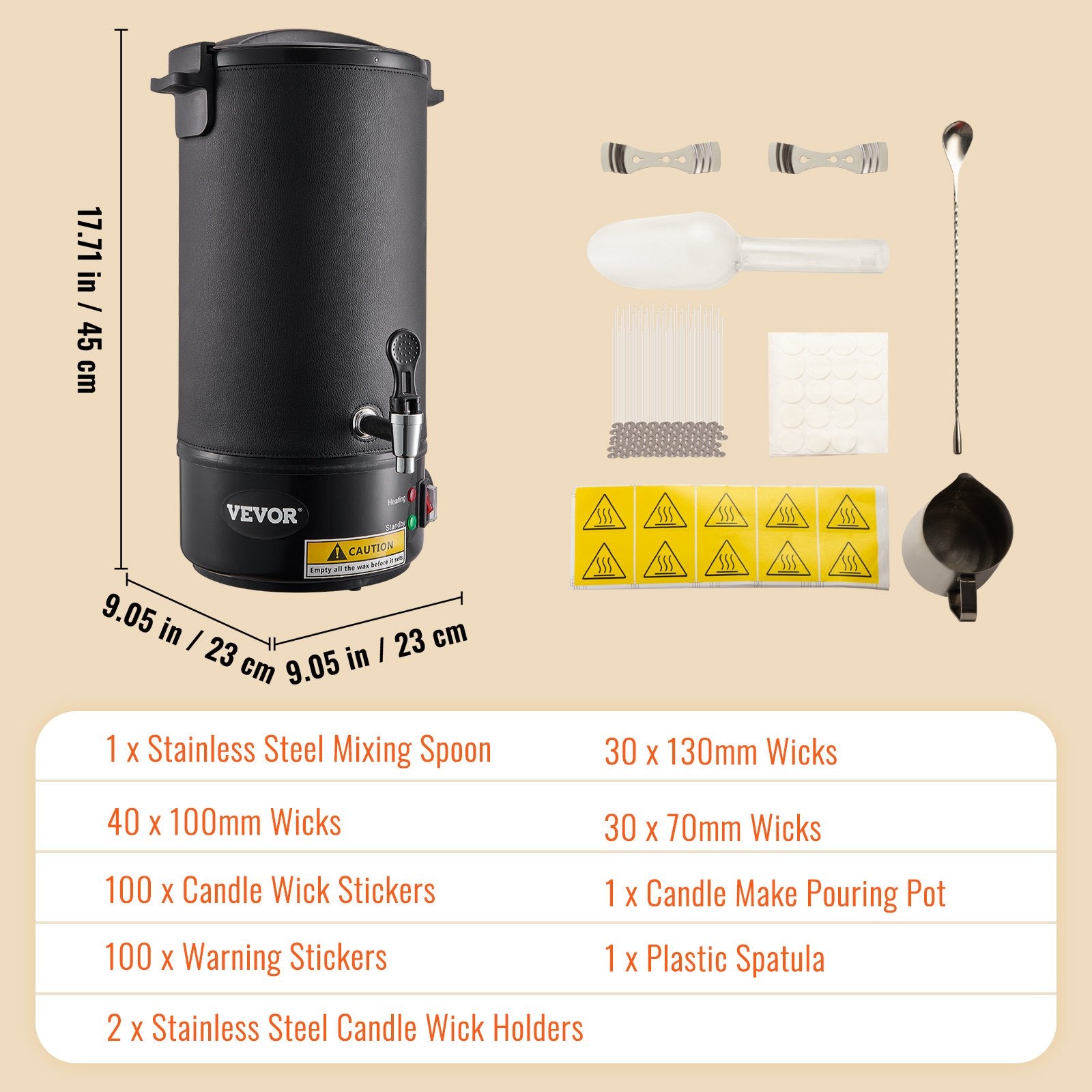 Wax Melter for Candle Making 10Liter Electric Pot Commercial or Home Use V952-RLTYT10L1200WXSVPV3