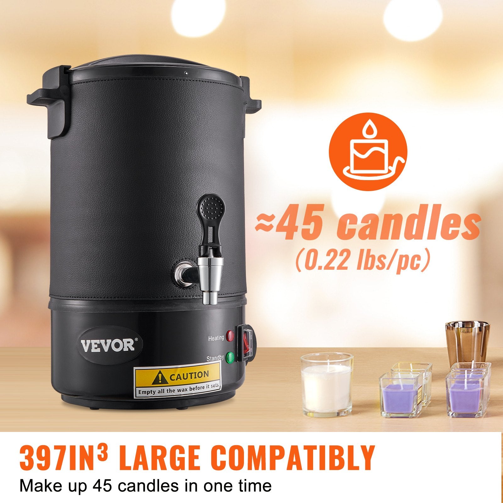 Wax Melter for Candle Making 6.5Liter Electric Pot Commercial or Home Use V952-RLTYT65L1200WNUZ7V3
