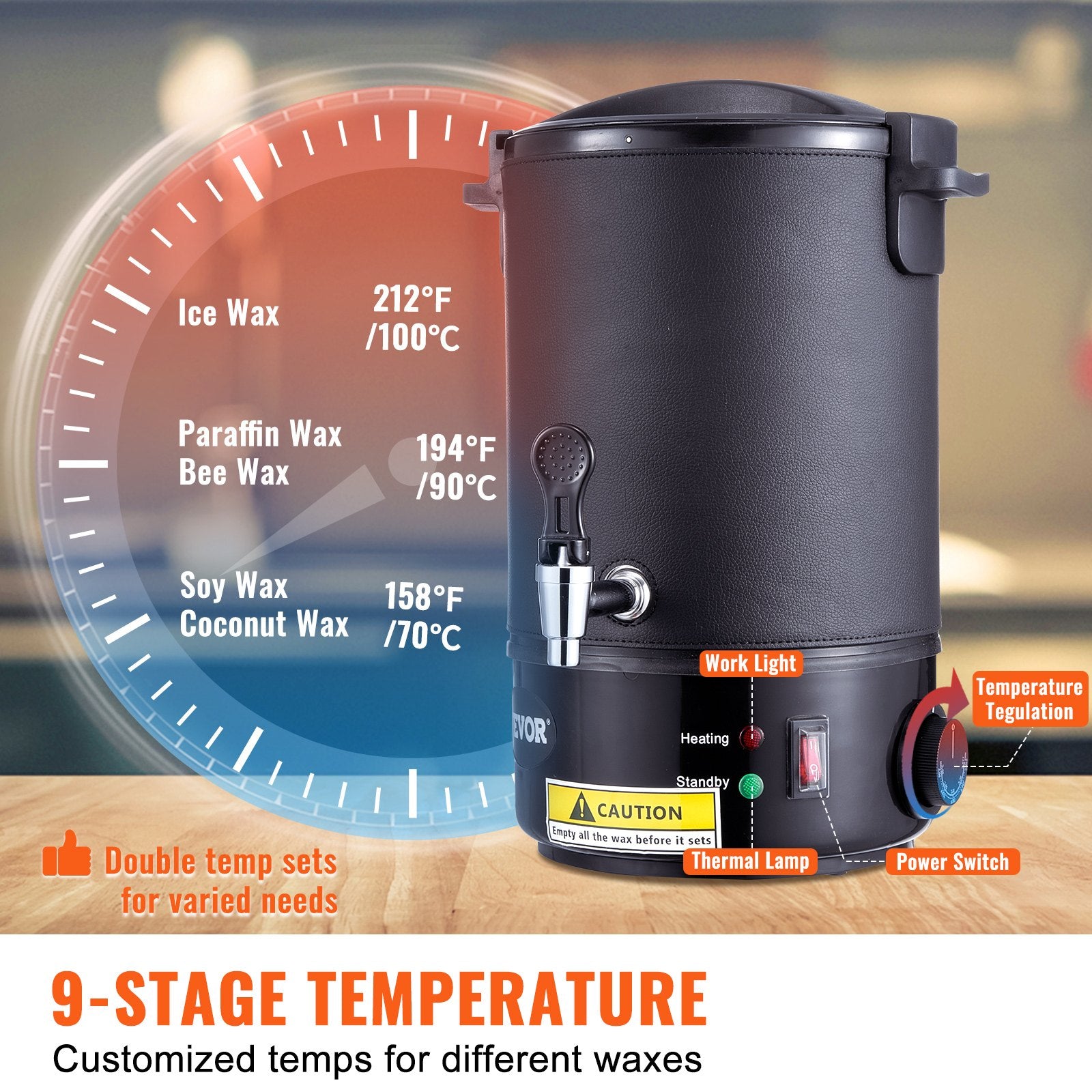 Wax Melter for Candle Making 6.5Liter Electric Pot Commercial or Home Use V952-RLTYT65L1200WNUZ7V3
