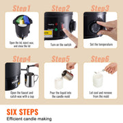 Wax Melter for Candle Making 6.5Liter Electric Pot Commercial or Home Use V952-RLTYT65L1200WNUZ7V3