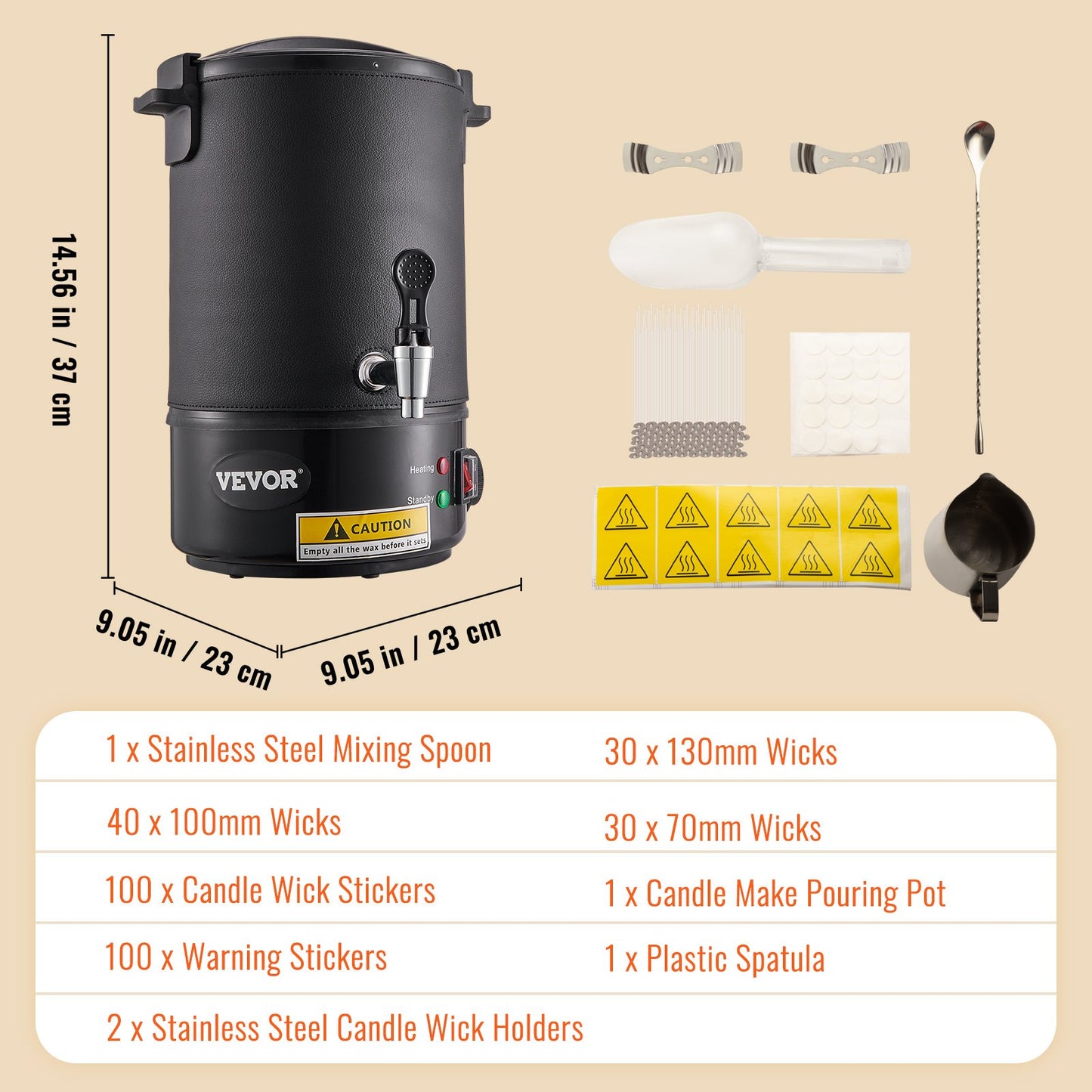 Wax Melter for Candle Making 6.5Liter Electric Pot Commercial or Home Use V952-RLTYT65L1200WNUZ7V3