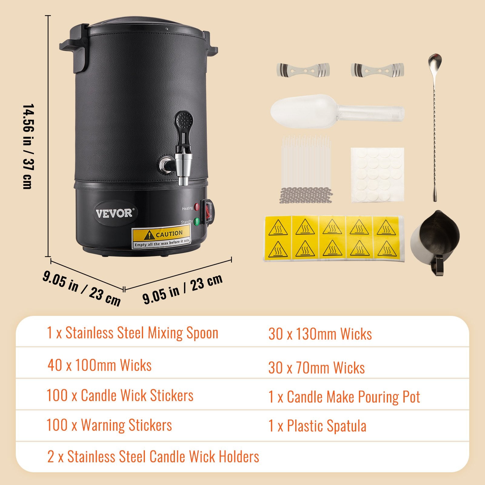 Wax Melter for Candle Making 6.5Liter Electric Pot Commercial or Home Use V952-RLTYT65L1200WNUZ7V3