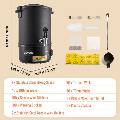 Wax Melter for Candle Making 6.5Liter Electric Pot Commercial or Home Use V952-RLTYT65L1200WNUZ7V3